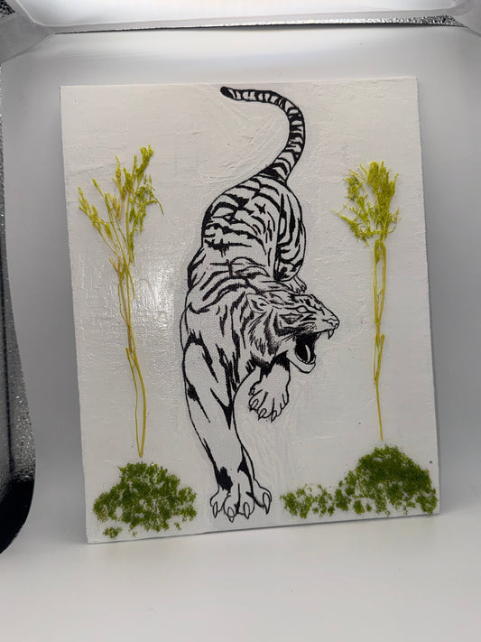 Fierce Grace: Textured Tiger Canvas