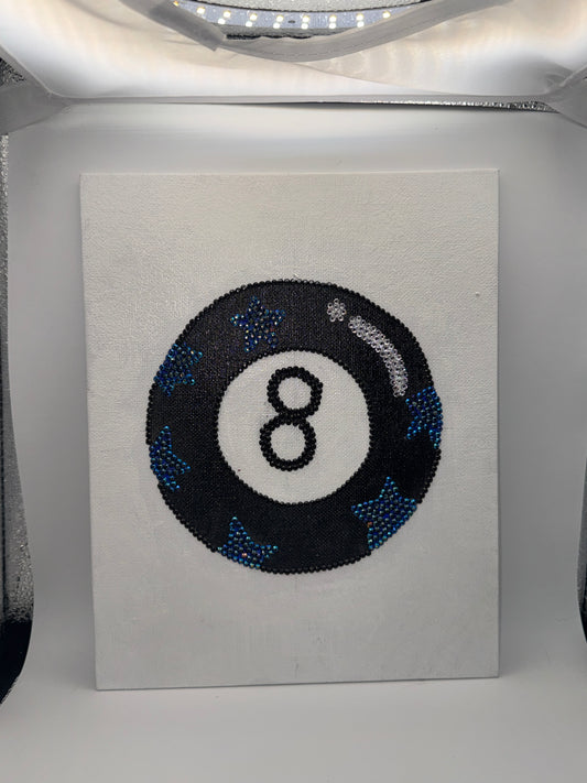 Lucky Shot: Rhinestone 8 Ball Art