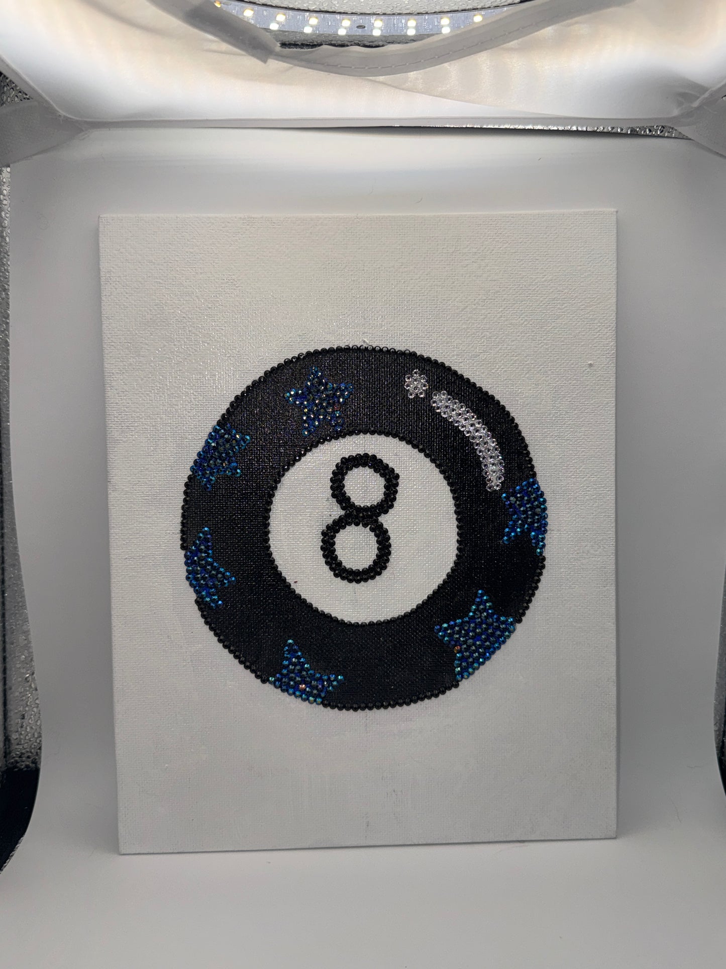 Lucky Shot: Rhinestone 8 Ball Art